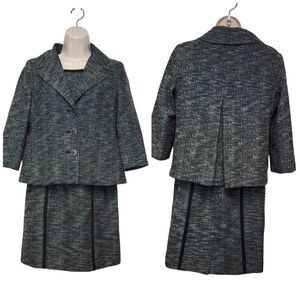 Rafaella 2 PC Knew Length Dress Suit Size 6P Color Black